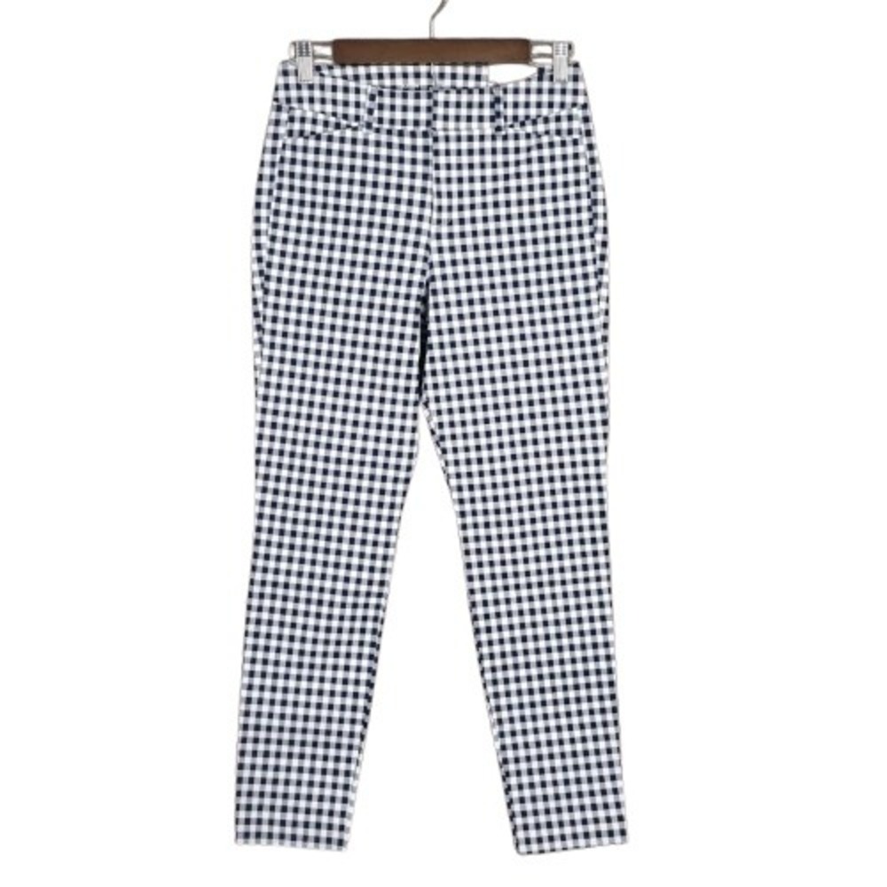 Old Navy Pants Size 2 Skinny High Rise Pixie Plaid Gingham Black White